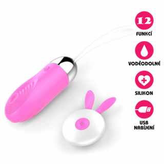 Bezdrátové vibrační vajíčko Wireless Rabbit růžové