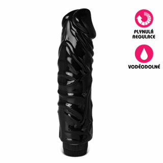 Gelový vibrační penis Fat Size Black Man