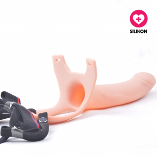 Silikonový připínací návlek na penis Hollow Strap-on tělový