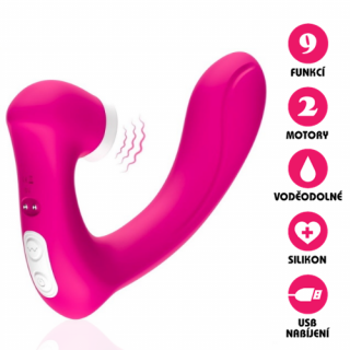 Silikonový vibrátor Licking Viber růžový