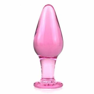 Skleněný anální kolík Pink Glass Plug