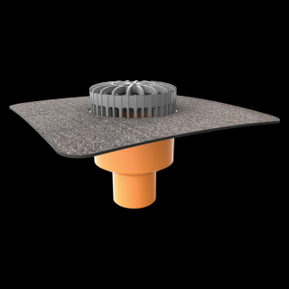 Svislá terasová vpusť s integrovanou bitumenovou manžetou (Terasová vpusť s integrovanou bitumenovou manžetou)