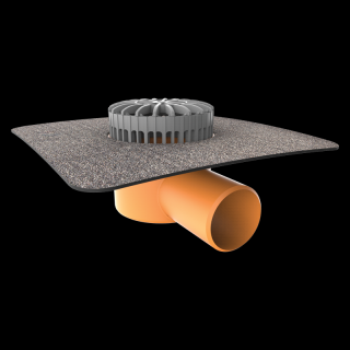 Vodorovná terasová vpust s integrovanou bitumenovou manžetou (Terasové vpusti  TOPWET s integrovanou bitumenovou manžetou)