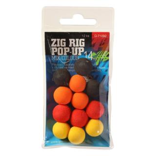 Giants Fishing Pěnové plovoucí boilie Zig Rig Pop-Up 14 mm mix color,12 ks