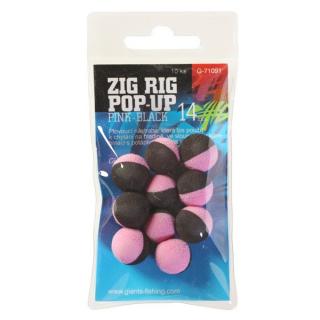 Giants Fishing Pěnové plovoucí boilie Zig Rig Pop-Up pink-black 14 mm,10 ks