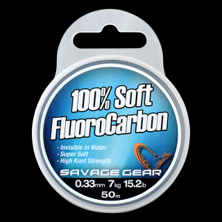 Savage Gear Fluorocarbon Soft Fluoro Carbon 50 m Nosnost: 3,5 kg, Průměr vlasce/ lanka: 0,22 mm, Délka vlasce/ lanka: 50 m