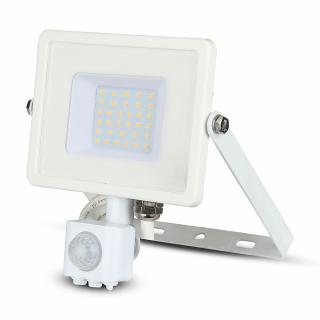 LED reflektor SMD SLIM bílý se senzorem 30W 3K (VT-VT-30-S-W-457)