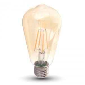 LED žárovka 4W ST64 filament E27 jantar 2200K (VT-1964-4361)