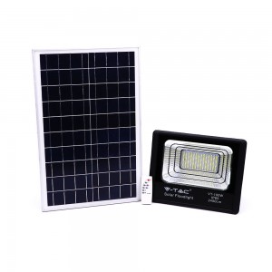 Solární LED reflektor 100W 4000K černý (VT-100W-8576)