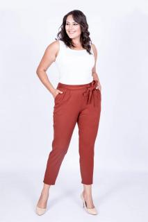 Dámské kalhoty Evelin s vázačkou Barva: červená, Velikost: 38