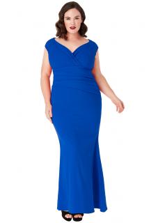 Dlouhé společenské šaty Barbara královská modrá Barva: modrá, Velikost: 44