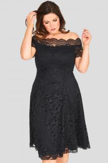 Krajkové šaty Avant Garde s rozšířenou sukní černé Barva: černá, Velikost: 38