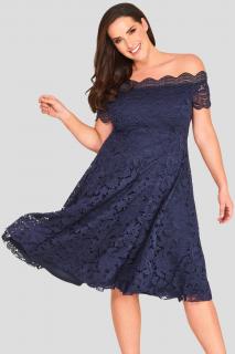 Krajkové šaty Avant Garde s rozšířenou sukní tmavě modré Barva: tmavě modrá, Velikost: 38