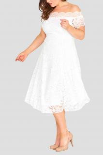 Krajkové šaty Avant Garde s rozšřířenou sukní ivory Barva: bílá, Velikost: 38