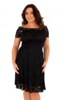 Krajkové šaty Fancy s odhaleným dekoltem Barva: černá, Velikost: 40