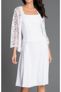 Krásné bílé šaty Timeless s krajkovým bolérkem Barva: bílá, Velikost: 38