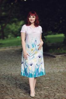 Letní šaty Mia rozkvetla zahrada Barva: tyrkysová, Velikost: 42