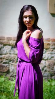 Letní šaty se zavazováním fialové Barva: ráda bych jinou barvu (napište do poznámky)