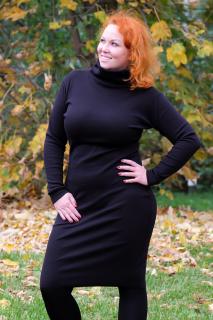 Rolákové šaty černé Barva: černá, Materiál: bavlna, Velikost: 38