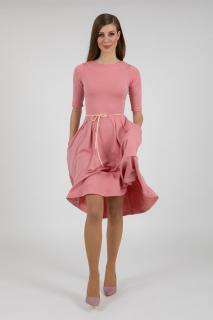 Šaty Klasik s opaskem růžové Barva: růžová, Velikost: 44