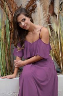 Šifonové šaty Claudia Barva: fialová, Velikost: 38
