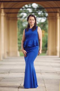 Společenské šaty Chantal Barva: královská modrá, Velikost: 38