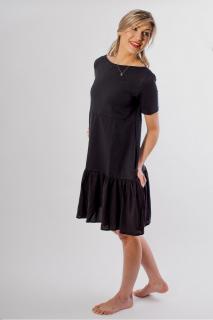 Volánkové šaty Lisa s popelínovou sukní Barva: černá, Velikost: 38