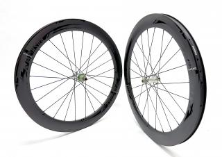 1390g Karbonová plášťová disková zapletená kola PANCHOWHEELS RUSH 60 GSF, náboje Extralite Cyber SPD-3, Sapim CX Ray Typ ořechu: Shimano/SRAM