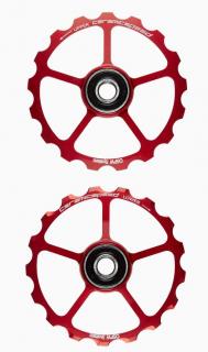 Kladky CeramicSpeed Oversized Pulley Wheels 17/17 zubů, červené, 86g