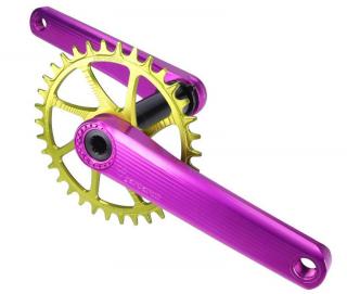 Kliky Garbaruk XC Crankset s převodníkem Garbaruk 175mm, fialové, 470g