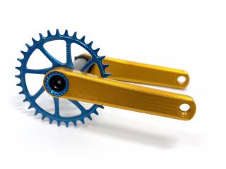 Kliky Garbaruk XC Crankset s převodníkem Garbaruk 175mm, oranžové, 470g