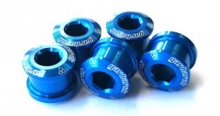 Sada modrých šroubů do převodníků Garbaruk Chainring Bolts Set, M8 x 0.75, 8,1g