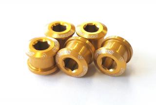 Sada zlatých šroubů do převodníků Garbaruk Chainring Bolts Set, M8 x 0.75, 8,1g