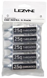 Set 5 kusů bombiček Lezyne CO2 25g závitové  5-Pack