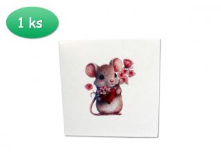 Dortová krabička 14x14x9 cm - myšky