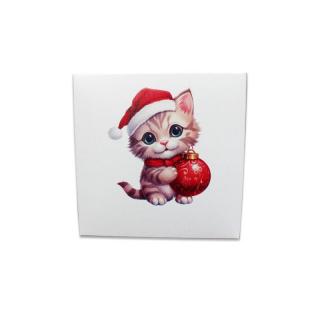 Dortová krabička 14x14x9 cm - vánoční kočičky MIX