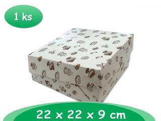 Dortové krabice 22x22x9 cm s potiskem - mini dorty