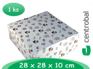 Dortové krabice 28x28x10 cm s potiskem - mini dorty