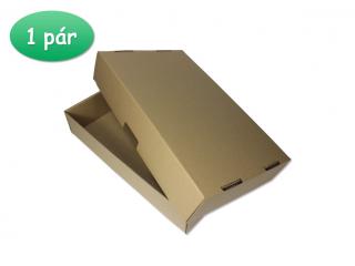 Dvoudílná krabice hnědá 38x23x7,5 cm (1 pár)