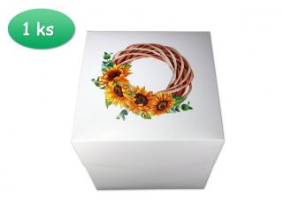 Krabice na patrové dorty - Slunečnice 29x29x30cm