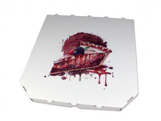 Krabice na Pizzu s potiskem koláč 32x32x3 cm