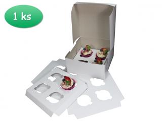 Krabice s proložkou na 4 cupcake (20x20cm)