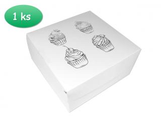 Krabice s proložkou na 4 cupcake s potiskem (20x20cm)