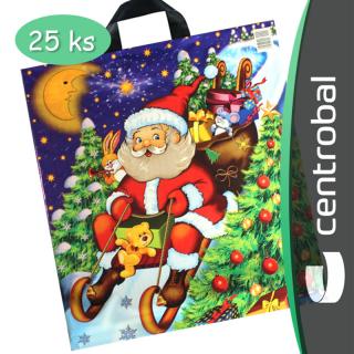 LDPE vánoční taška - Santa na saních (25ks)