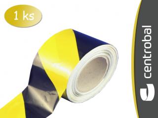Výstražná páska - žluto černá 75mm x 200 m (nelepící)