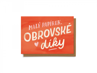 Malý papírek, obrovské díky