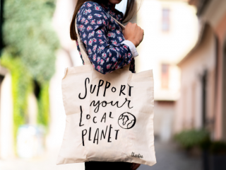 Plátěná taška  Support your local planet