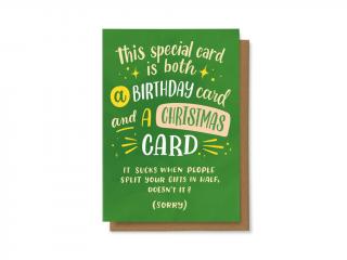 This special cards is both a birthday card and a christmas card...
