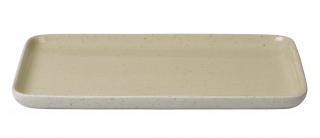 Talíř keramický hranatý pískový 21x15cm sablo