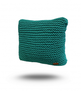 Pletený polštář - Smaragd